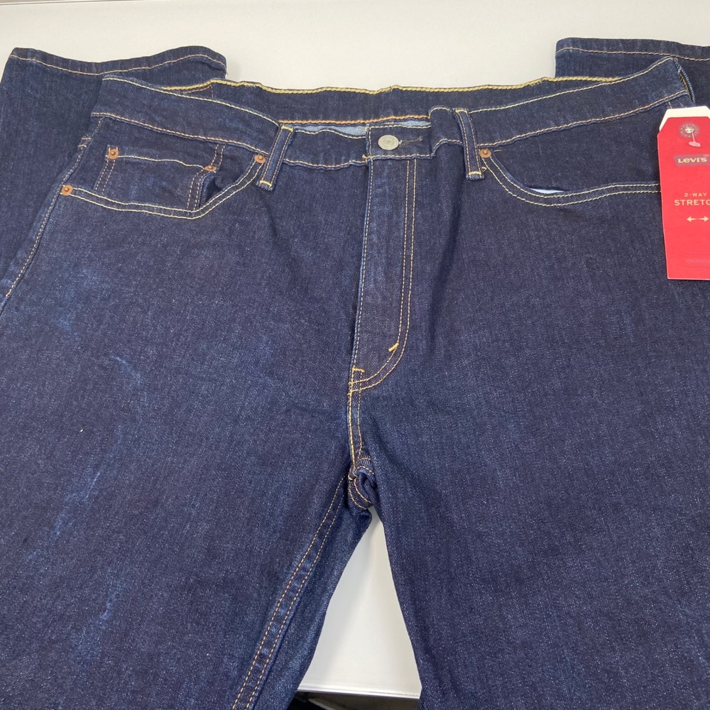 Levis Mens 38x30‎ Dark Blue 514 Straight Leg Jeans NEW Stretch Denim
